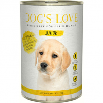 Dog's Love -Pâtée pour chiot et junior - Saveur Volaille (400g) - Lot de 6- Boeuf | Agneau | Volaille