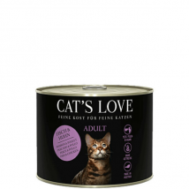 Cat's Love -Pâtée en boîte pour chat - saveur poisson et poulet 200g- Poulet | Boeuf | Dinde | Poisson | Veau