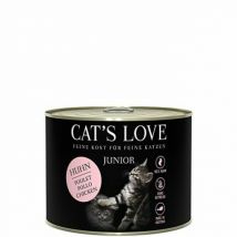 Cat's Love -Pâtée en boîte pour chaton - saveur poulet 200g (Lot de 6)- Poulet | Veau