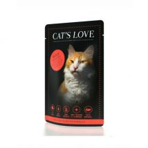 Cat's Love -Pâtée naturelle pour chat - saveur boeuf 85g (Lot de 6)- Dinde | Poulet | Saumon | Boeuf | Veau
