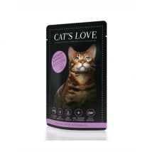 Cat's Love -Pâtée naturelle pour chat - saveur saumon et poulet 85g (Lot de 6)- Dinde | Poulet | Saumon | Boeuf | Veau