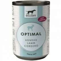 William's -Pâtée Optimal Agneau sans céréales pour chien - Lot de 6 Boîtes de 400 g- Agneau