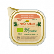 Almo Nature -Pâtée pour chat Bio Organic - Saumon Barquette 85 g- Boeuf | Saumon | Dinde | Poulet