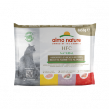 Almo Nature -Pâtée pour chat HFC Jelly - Lot de 6 sachets en gelée x 55 g Poulet (DLUO 6 mois)- Poulet | Thon