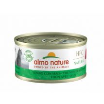 Almo Nature -Pâtée pour chat HFC Natural - Lot de 6 x 70 g Thon avec maïs- Ananas | Blanchailles | Boeuf | Calamars | Carotte | Coques | Crevettes | 