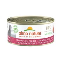 Almo Nature -Pâtée pour chat HFC Natural Boîte 150 g - Thon et poulet - Lot de 6- Thon | Poulet | Fromage | Crevettes | Potiron