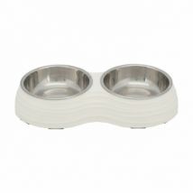 Trixie -Set de gamelles avec support en acier inoxydable - 2 gamelles de 0,2 L (ø 11 cm)