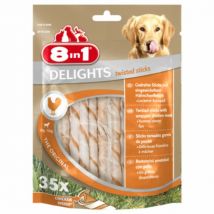 8in1 -Sticks à mâcher delights Twisted 8 in 1 Lot de 35 pièces Saveur Poulet- Boeuf | Porc | Poulet