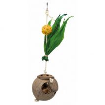 Trixie -Suspension noix de coco sur corde en sisal pour oiseaux - 35 cm