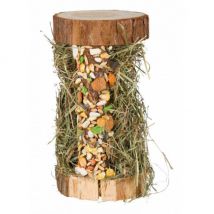 Trixie -Tour en bois remplie de foin d'alpage pour rongeurs - 13 × 17 × 13 cm