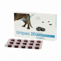 TVM -Uripac complément contre l'inconfort urinaire chien et chat 20 mg 15 comprimés- Traitement:Infections urinaires, Calculs