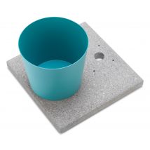 Base con Vaschetta per Fontane con Ghiera Grande 40x40x5 cm in Cemento Belfer 42/BSE/3 Turchese