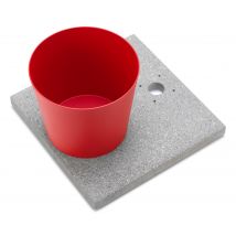 Base con Vaschetta per Fontane con Ghiera Piccola 40x40x5 cm in Cemento Belfer 42/BSE/4 Rosso