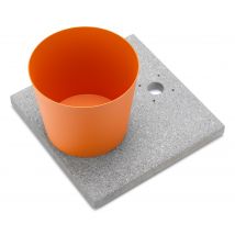 Base con Vaschetta per Fontane con Ghiera Piccola 40x40x5 cm in Cemento Belfer 42/BSE/4 Arancione