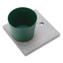 Base con Vaschetta per Fontane con Ghiera Piccola 40x40x5 cm in Cemento Belfer 42/BSE/4 Verde