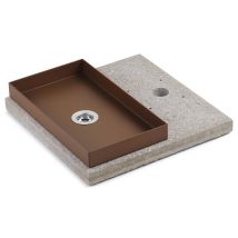 Base con Vaschetta per Fontane con Ghiera Grande 40x40x5 cm in Cemento Belfer 42/BSE/5 Ruggine