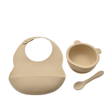 Bambino Bib Bowl & Spoon Natural Silicone Feeding Set