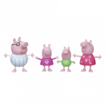 Knuffelvarken Peppa's Familie Figurenset voor Bedtijd - 4 stuks