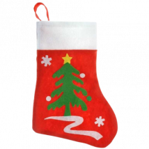 Holly Jolly Kerstmis Kerstsok met Kerstboom - 35cm