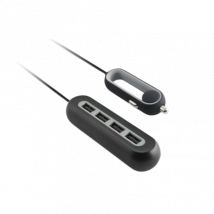 KSIX 4x USB A Zwarte Autolader - 1 5m