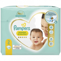 Pampers Premium Protection Maat 2 (4-8 kg) 30 stuks.