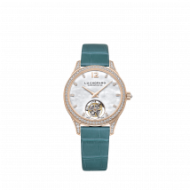 Chopard - Montre L.U.C Flying T Twin Ladies pour Femme - 35 Mm, Automatique, Or Rose Éthique, Diamants - 1.95 Carats
