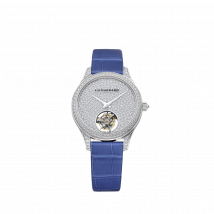 Chopard - Montre L.U.C Flying T Twin Ladies pour Femme - 35 Mm, Automatique, Platine, Diamants - 1.95 Carats