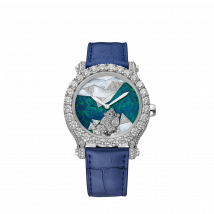 Chopard - Uhr Happy Sport Métiers D'art für Damen - 40 Mm, Automatik, Ethisches Weissgold, Diamanten - 9.04 Karat