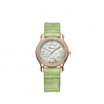 Chopard - Uhr Happy Sport für Damen - 30 Mm, Automatik, Ethisches Roségold, Diamanten - 1.26 Karat