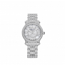 Chopard - Reloj Happy Sport para Mujer - 33 Mm, Automático, Oro Blanco Ético, Diamantes - 11.70 Quilates