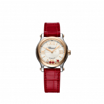 Chopard - Uhr Happy Sport für Damen - 30 Mm, Automatik, Ethisches Roségold, Lucent Steel , Diamanten, Rubine - 0.06 Karat