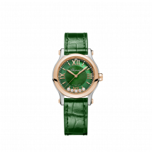 Chopard - Uhr Happy Sport für Damen - 30 Mm, Automatik, Ethisches Roségold, Lucent Steel , Diamanten - 0.14 Karat