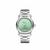 Chopard - Reloj Happy Sport para Mujer - 36 Mm, Cuarzo, Lucent Steel , Diamantes - 0.24 Quilates