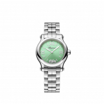 Chopard - Montre Happy Sport pour Femme - 30 Mm, Quartz, Lucent Steel , Diamants - 0.08 Carats