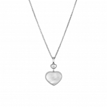 Chopard - Pendant Happy Hearts for Women - Ethical White Gold, Diamond, Mother-of-pearl - 0.05 Carats