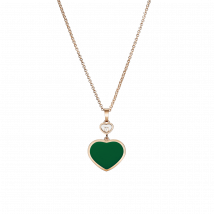 Chopard - Pendant Happy Hearts for Women - Ethical Rose Gold, Diamond, Green Agate - 0.05 Carats