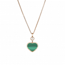 Chopard - Pendant Happy Hearts for Women - Ethical Rose Gold, Diamond, Malachite - 0.05 Carats
