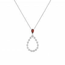 Chopard - Pendentif L'heure Du Diamant Drop pour Femme - Or Blanc Éthique, Diamants, Rubis - 2.65 Carats