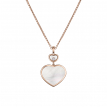 Chopard - Anhänger Happy Hearts für Damen - Ethisches Roségold, Diamant, Perlmutt - 0.10 Karat