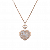 Chopard - Pendentif Happy Hearts pour Femme - Or Rose Éthique, Diamants - 1.49 Carats