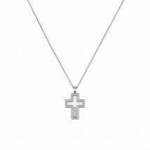 Chopard - Colgante Happy Diamonds Cross Unisex - Colgante, Oro Blanco Ético, Diamantes - 0.37 Quilates