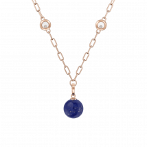 Chopard - Pendentif Happy Diamonds Planet pour Femme - Or Rose Éthique, Diamants, Lapis-lazuli - 0.10 Carats