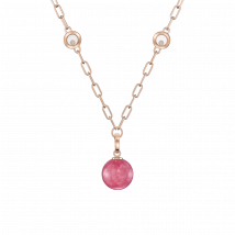 Chopard - Anhänger Happy Diamonds Planet für Damen - Ethisches Roségold, Diamanten, Rhodochrosit - 0.10 Karat