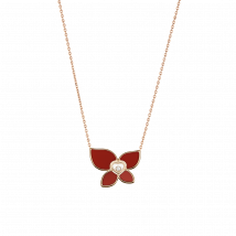 Chopard - Necklace Happy Butterfly X Mariah Carey for Women - Ethical Rose Gold, Diamond, Carnelian - 0.05 Carats