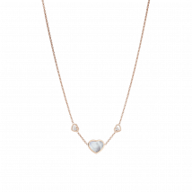 Chopard - Collier Happy Hearts pour Femme - Or Rose Éthique, Diamants, Nacre - 0.10 Carats