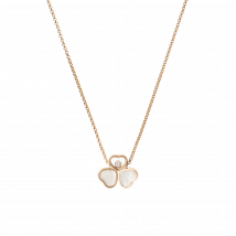 Chopard - Collier Happy Hearts Wings pour Femme - Or Rose Éthique, Diamant, Nacre - 0.05 Carats
