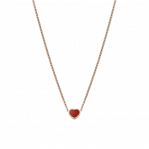 Chopard - Collier My Happy Hearts pour Femme - Or Rose Éthique, Cornaline