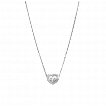 Chopard - Necklace Happy Diamonds Icons for Women - Ethical White Gold, Diamonds - 0.15 Carats