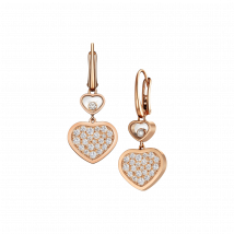 Chopard - Earrings Happy Hearts for Women - Ethical Rose Gold, Diamonds - 0.90 Carats
