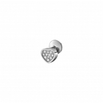 Chopard - Earrings My Happy Hearts for Women - Single Earring, Ethical White Gold, Diamonds - 0.12 Carats